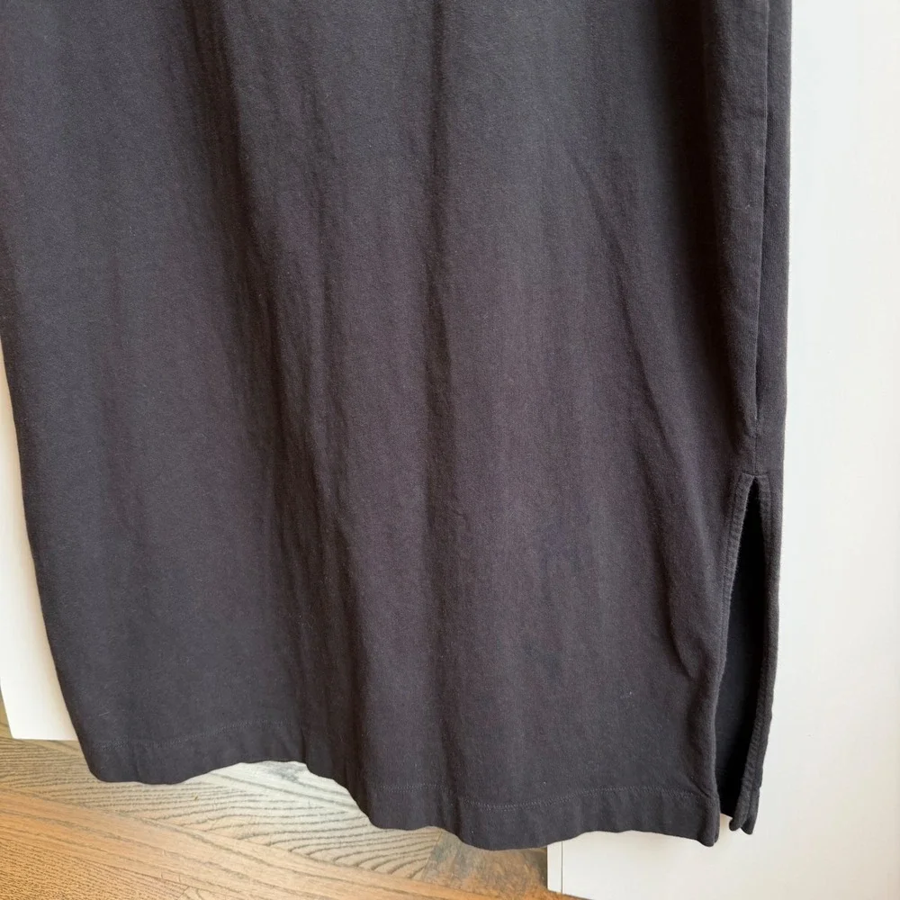 Everlane The Weekend Tank Dress Size L Black 100% Organic Cotton Midi Sleeveless